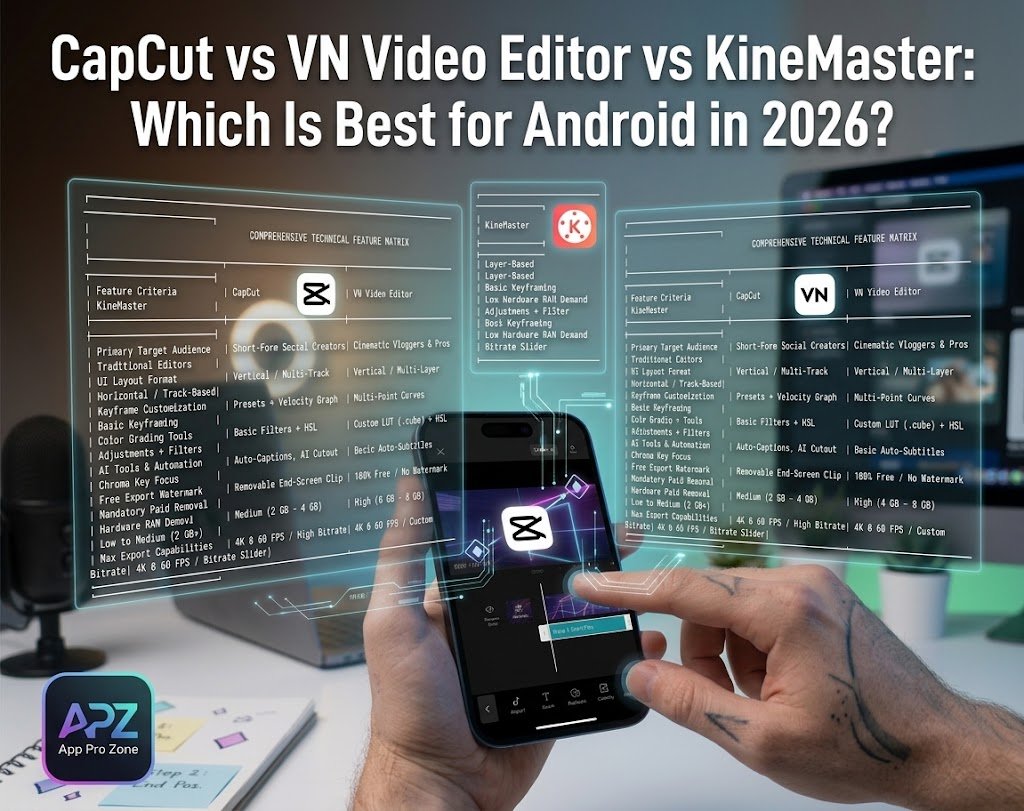 CapCut vs VN Video Editor vs KineMaster